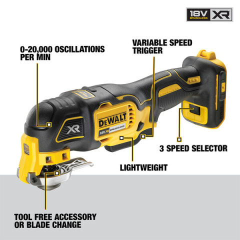 DEWALT Wielofunkcyjne narzędzie oscylacyjne 18V XR