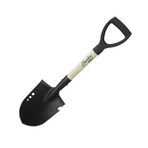 Mini saperka, łopata krótka, DEDRA uchwyt drewniany, długość 68cm, otwory 6 kątne, zaostrzona krawędź