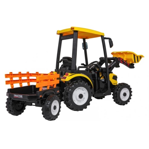 Pojazd MEGA Traktor Z Przyczepką Żółty