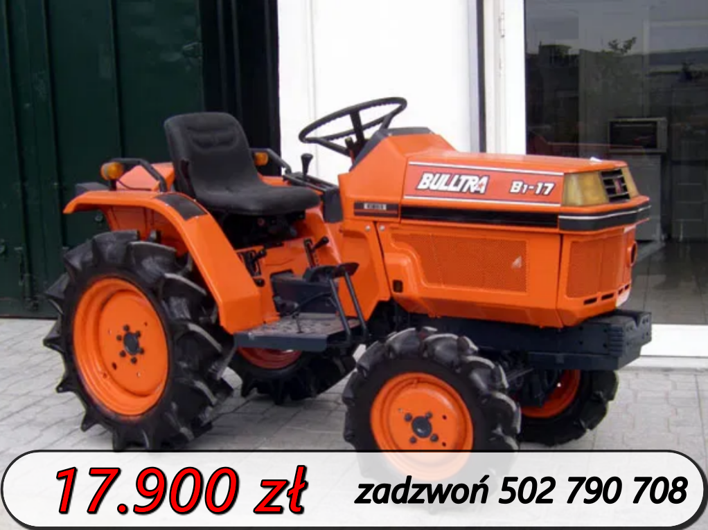 Mini traktorek ogrodniczy Kubota Bulltra B1-17, 17 KM, 4x4, gwarancja