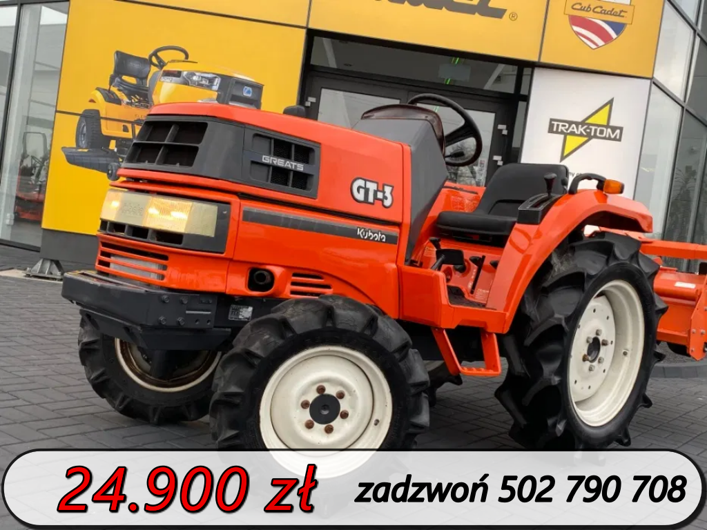 Traktorek Kubota GT3 12 biegów manual, diesel 4WD, 21 KM 4 cylindry