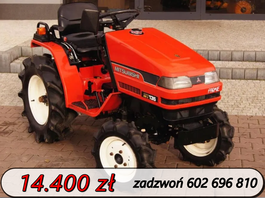 Mini traktor, traktorek ogrodniczy MITSUBISHI MT135 4x4+pług śnieżny